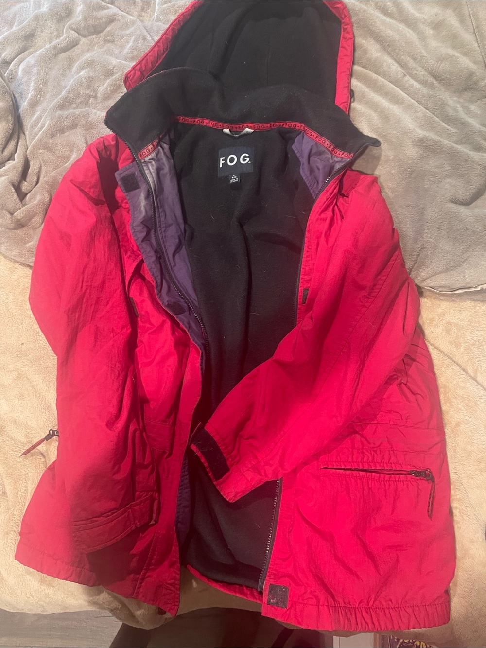 London Fog Red Hooded Ski Jacket